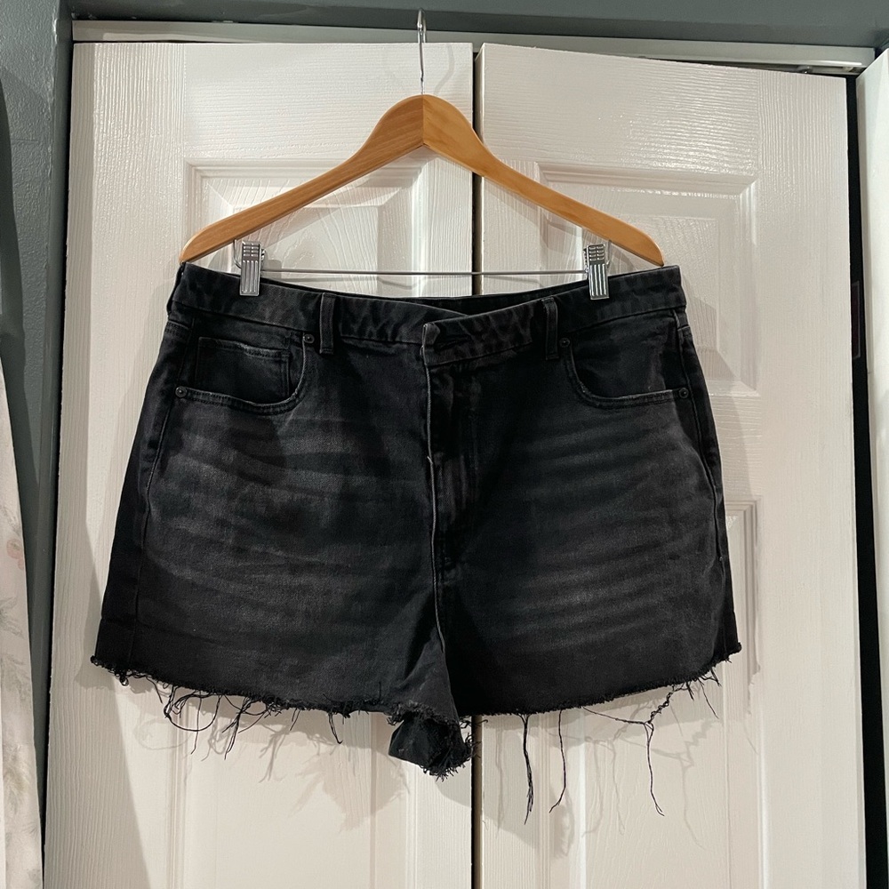American Eagle Outfitters Black Distressed Jean Shorts